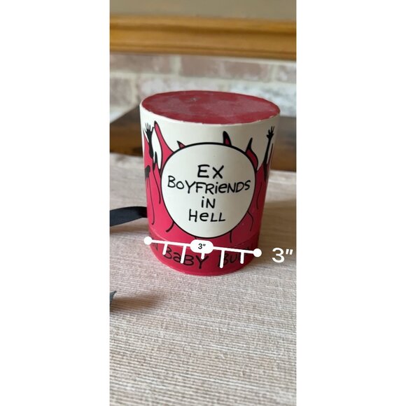 "Ex Boyfriends Burn In Hell" Candle In Glass Jar With Box - Red Gift Girlfriends - Picture 10 of 11